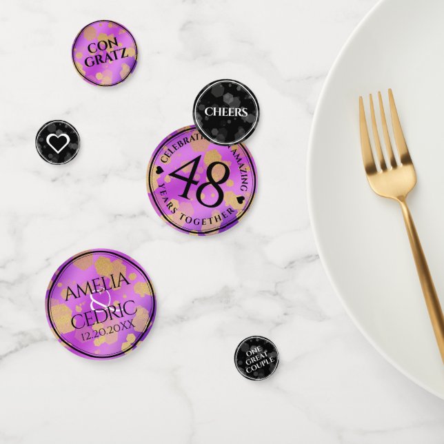 Elegant 48th Amethyst Wedding Anniversary Confetti (Group)