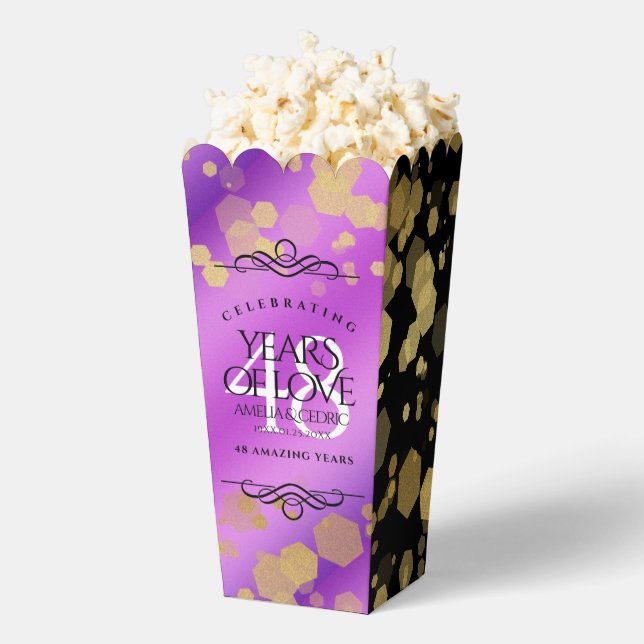 Elegant 48th Amethyst Wedding Anniversary Favor Boxes (Popped)
