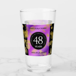 Elegant 48th Amethyst Wedding Anniversary Glass