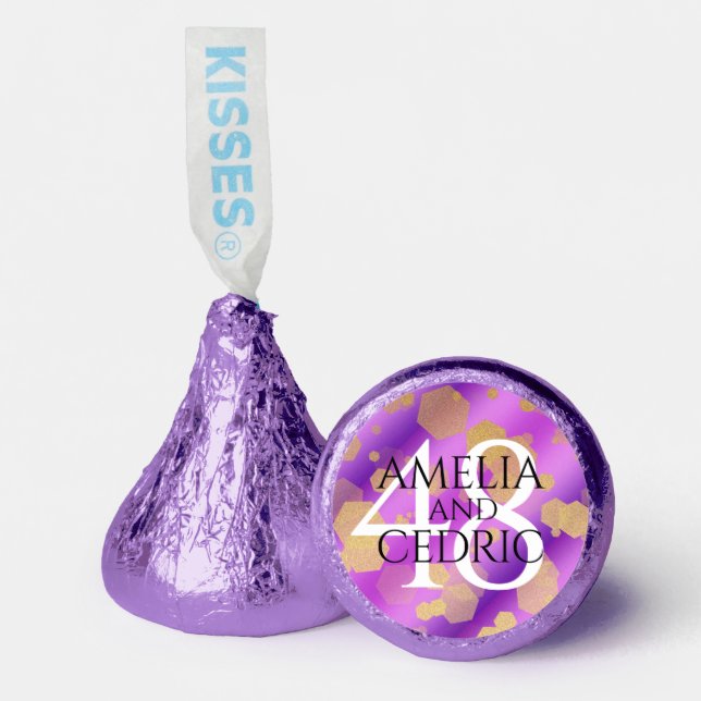 Elegant 48th Amethyst Wedding Anniversary Hershey®'s Kisses® (Front)