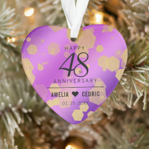 Elegant 48th Amethyst Wedding Anniversary Ornament