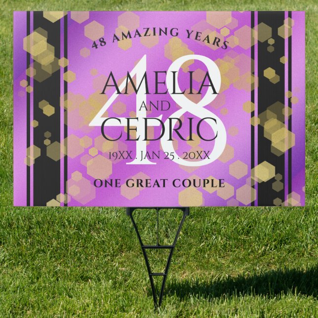 Elegant 48th Amethyst Wedding Anniversary Sign (Insitu)