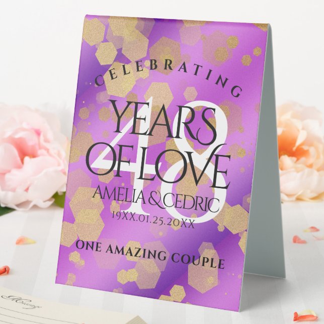 Elegant 48th Amethyst Wedding Anniversary Table Tent (In SItu (Wedding))