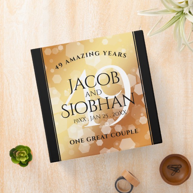 Elegant 49th Copper Wedding Anniversary 3 Ring Binder (In Situ)