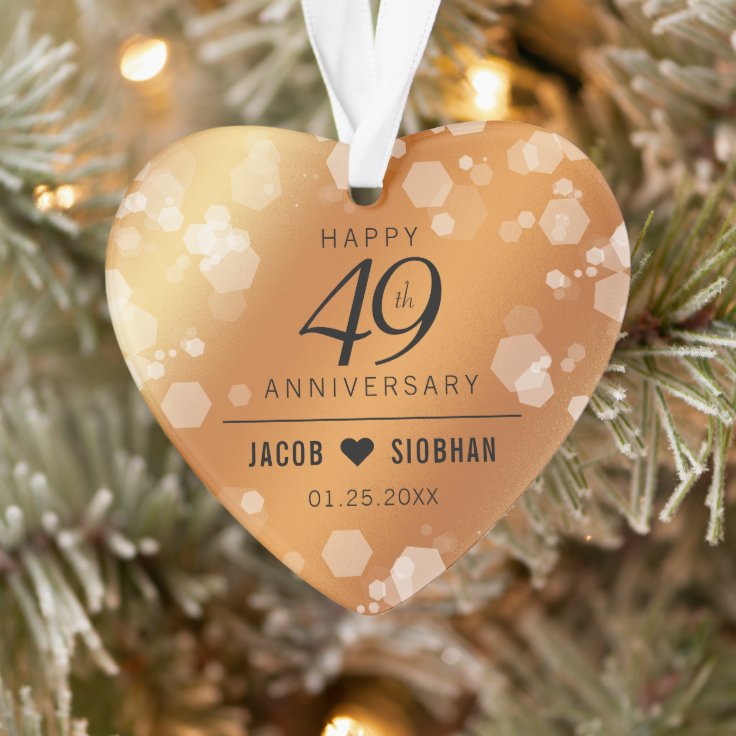 Elegant 49th Copper Wedding Anniversary Acrylic Ornament | Zazzle