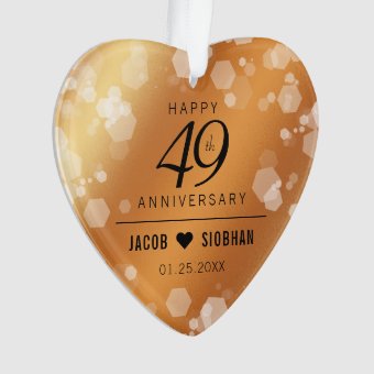 Elegant 49th Copper Wedding Anniversary Acrylic Ornament | Zazzle