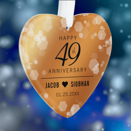 Elegant 49th Copper Wedding Anniversary Acrylic Ornament