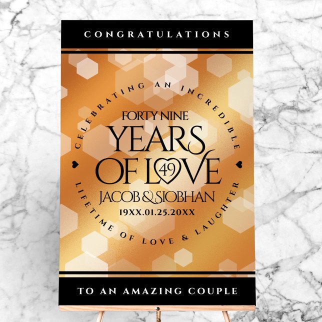 Elegant 49th Copper Wedding Anniversary Acrylic Sign (Elegant 49th Copper Wedding Anniversary Acrylic Sign Cover Photo)