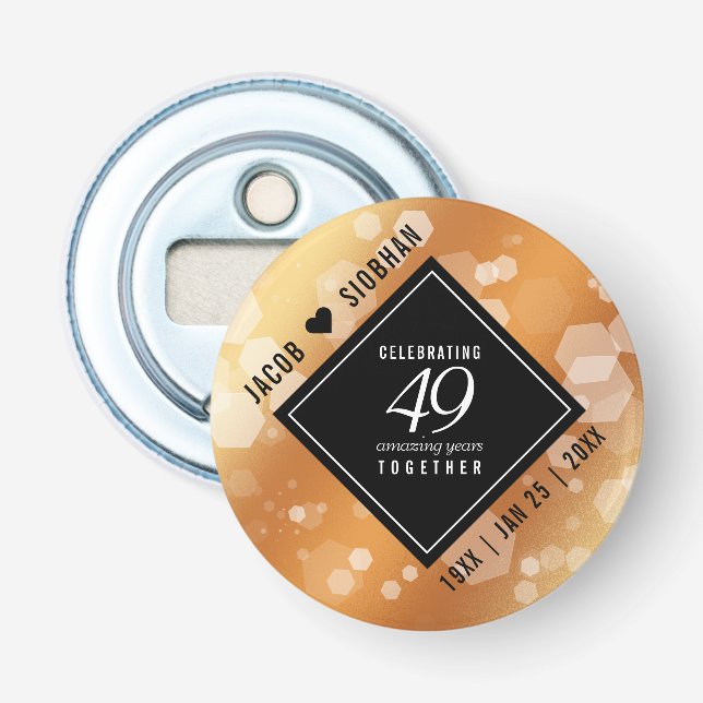 Elegant 49th Copper Wedding Anniversary Bottle Opener (Front)