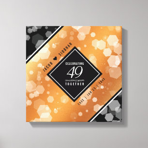 Elegant 49th Copper Wedding Anniversary Canvas Print