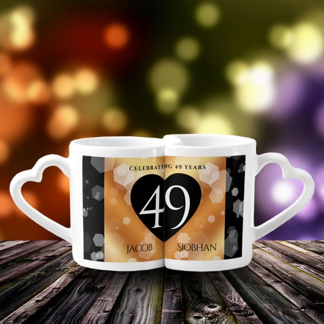 Elegant 49th Copper Wedding Anniversary Coffee Mug Set (Creator Uploaded)