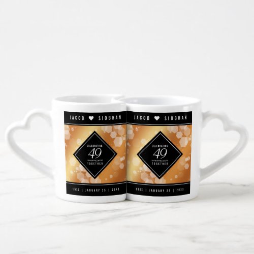 Elegant 49th Copper Wedding Anniversary Coffee Mug Set