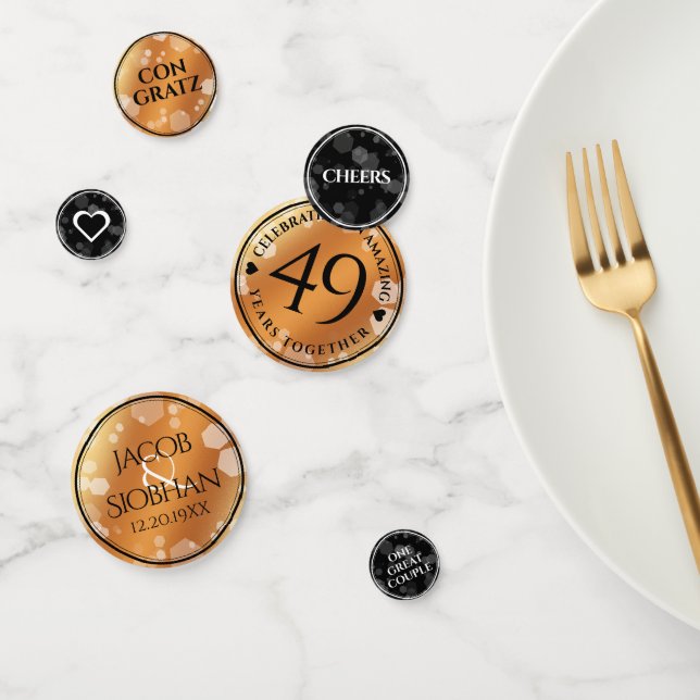 Elegant 49th Copper Wedding Anniversary Confetti (Group)