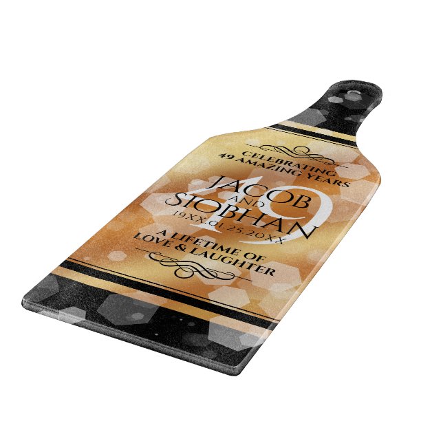 Elegant 49th Copper Wedding Anniversary Cutting Board (Corner)
