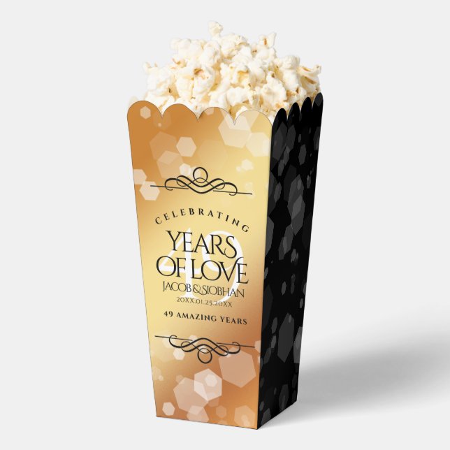 Elegant 49th Copper Wedding Anniversary Favor Boxes (Popped)