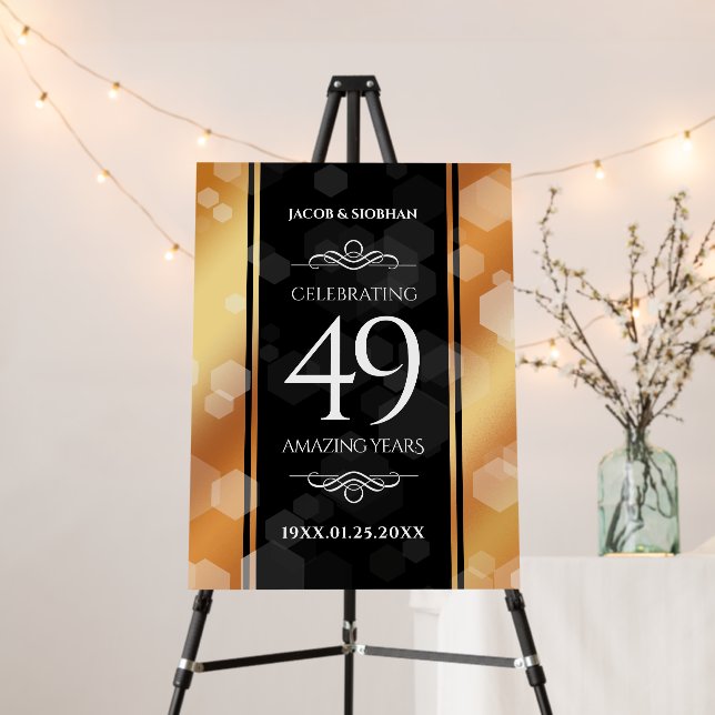 Elegant 49th Copper Wedding Anniversary Foam Board (In Situ (Stand))