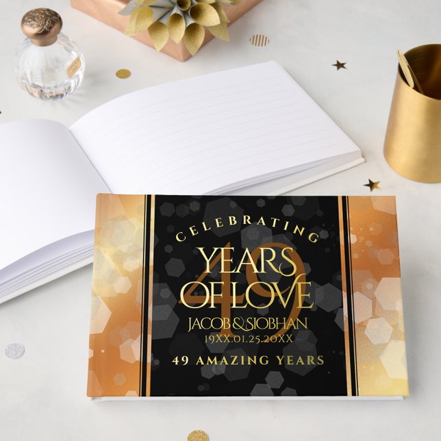 Elegant 49th Copper Wedding Anniversary Foil Guest Book (Elegant 49th Copper Wedding Anniversary Foil Guest Book Cover Photo)