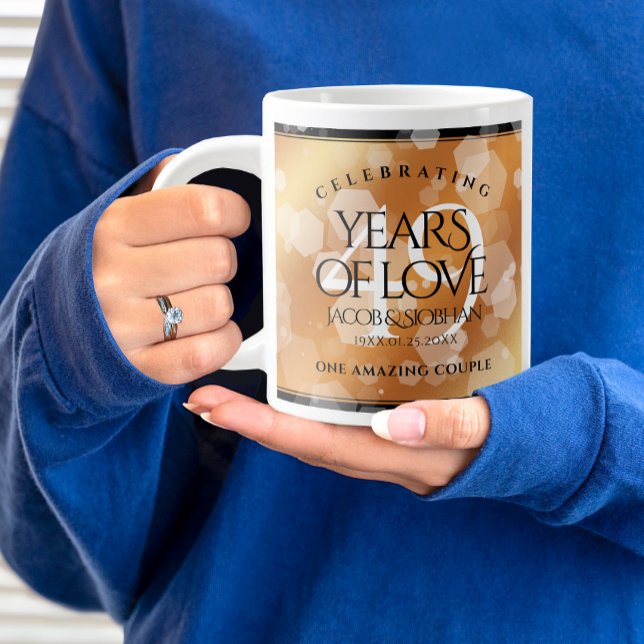 Elegant 49th Copper Wedding Anniversary Giant Coffee Mug (Elegant 49th Copper Wedding Anniversary Jumbo Coffee Mug Cover Photo.)