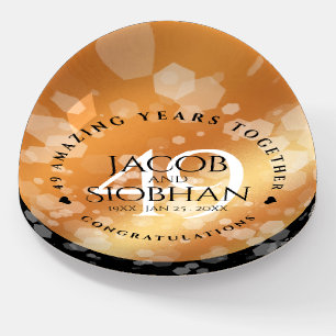 Elegant 49th Copper Wedding Anniversary Paperweight