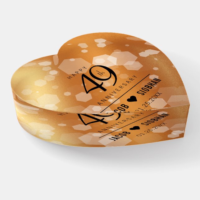 Elegant 49th Copper Wedding Anniversary Paperweight (Angled)