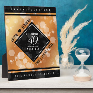 Elegant 49th Copper Wedding Anniversary Plaque