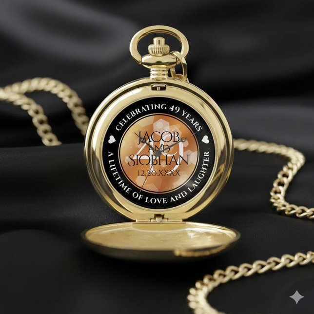Elegant 49th Copper Wedding Anniversary Pocket Watch (Elegant 49th Copper Wedding Anniversary Pocket Watch Cover Photo)