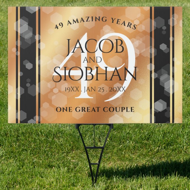 Elegant 49th Copper Wedding Anniversary Sign (Insitu)
