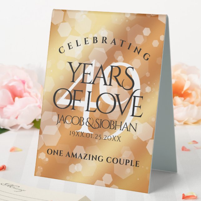 Elegant 49th Copper Wedding Anniversary Table Tent (In SItu (Wedding))