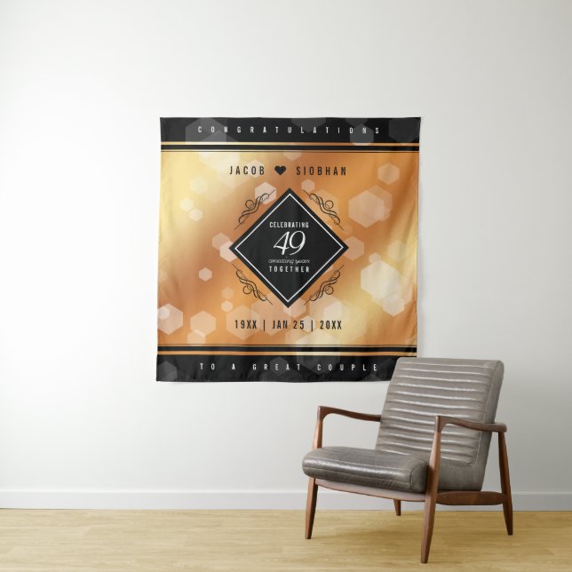 Elegant 49th Copper Wedding Anniversary Tapestry (In Situ)