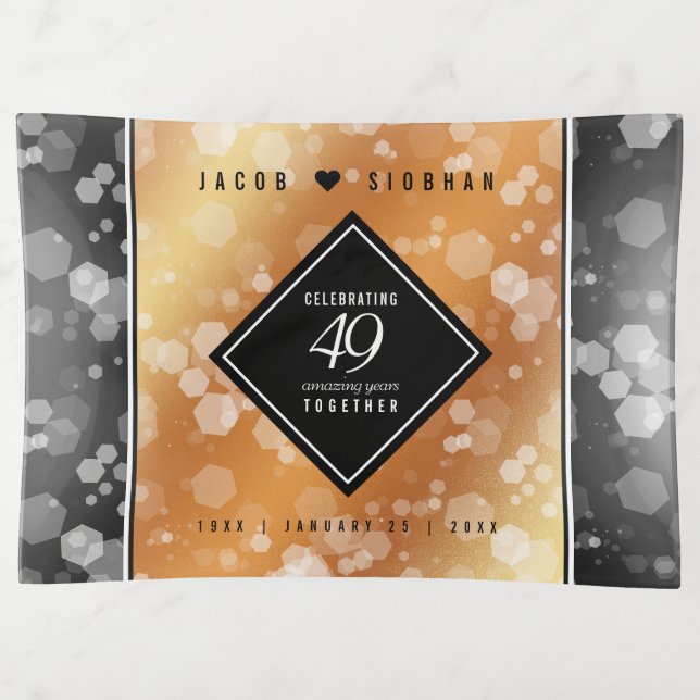 Elegant 49th Copper Wedding Anniversary Trinket Tray (Front)