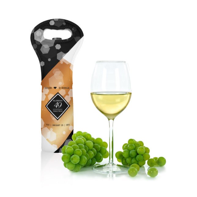 Elegant 49th Copper Wedding Anniversary Wine Bag (Creator Uploaded)