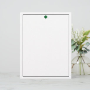 Elegant 4 Leaf Clover Letterhead Stylish Paper