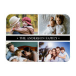 Elegant 4 Photo Collage Black Stripe Magnet Elegant 4 Photo Collage Black Stripe Magnet