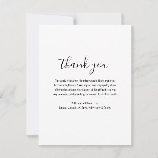 Elegant 4 Photo Funeral Thank You Card | Zazzle