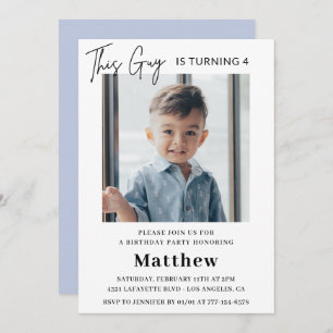 Elegant 4th birthday invitations Boy Photo