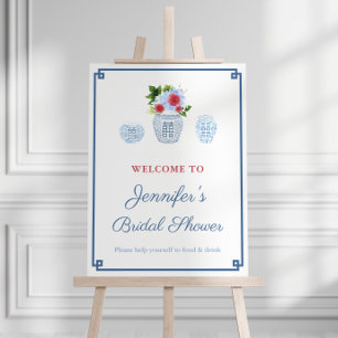Elegant 4th July Bridal Shower Welcome Sign