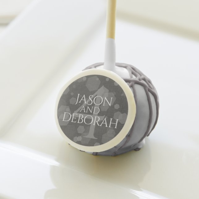 Elegant 4th Linen Wedding Anniversary Cake Pops (Front Insitu)