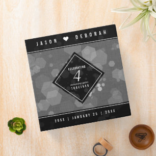 Elegant 4th Linen Wedding Anniversary Celebration 3 Ring Binder