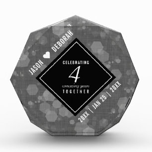 Elegant 4th Linen Wedding Anniversary Celebration Acrylic Award