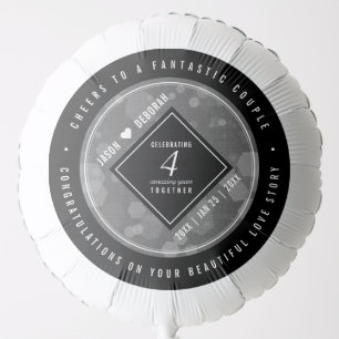 Elegant 4th Linen Wedding Anniversary Celebration Balloon
