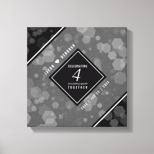 Elegant 4th Linen Wedding Anniversary Celebration Canvas Print