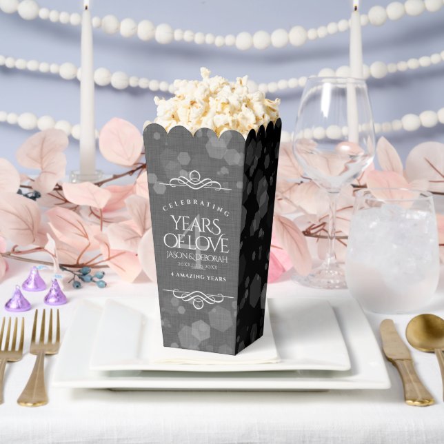 Elegant 4th Linen Wedding Anniversary Celebration Favor Boxes (Wedding)