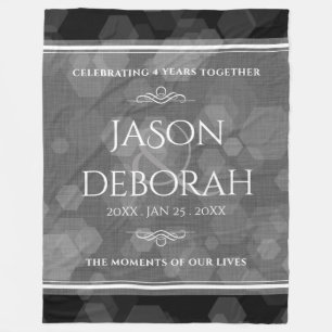 Elegant 4th Linen Wedding Anniversary Celebration Fleece Blanket
