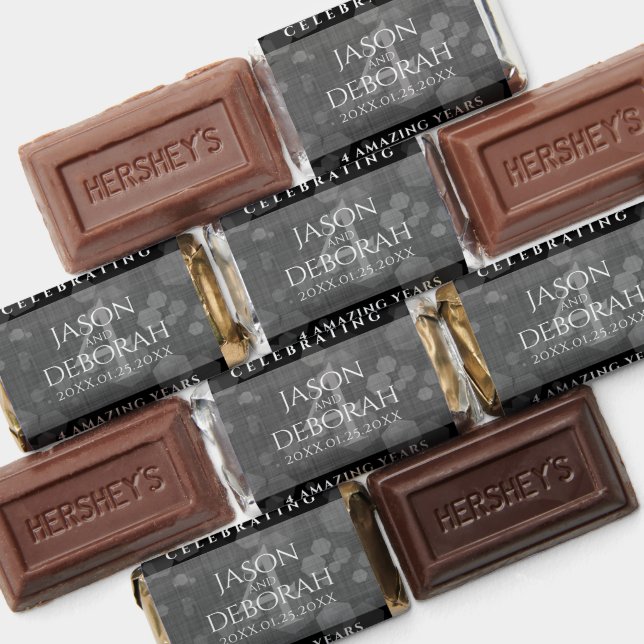 Elegant 4th Linen Wedding Anniversary Celebration Hershey's Miniatures (Assorted)