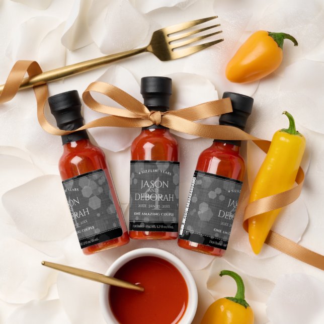 Elegant 4th Linen Wedding Anniversary Celebration Hot Sauces (Wedding)