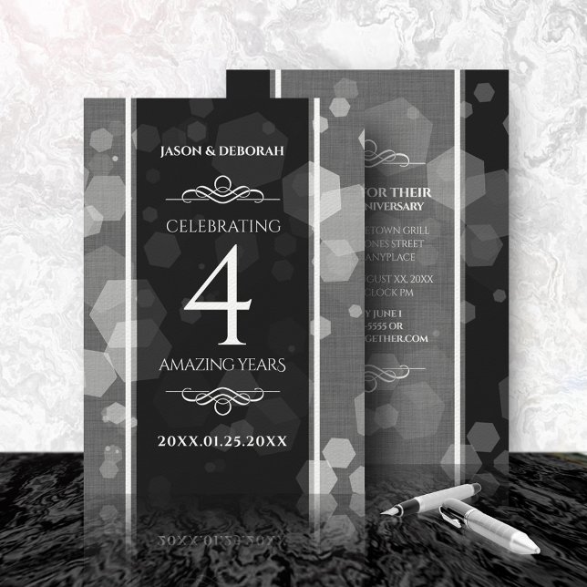 Elegant 4th Linen Wedding Anniversary Celebration Invitation (Creator Uploaded)