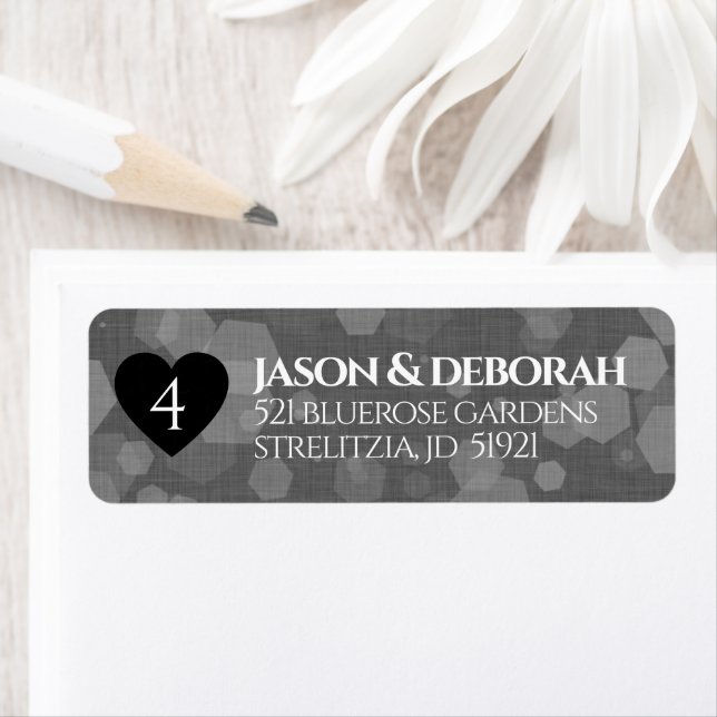 Elegant 4th Linen Wedding Anniversary Celebration Label (Insitu)