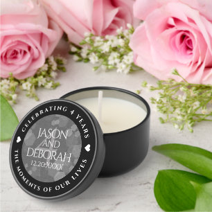 Elegant 4th Linen Wedding Anniversary Celebration Mini Candle Favors