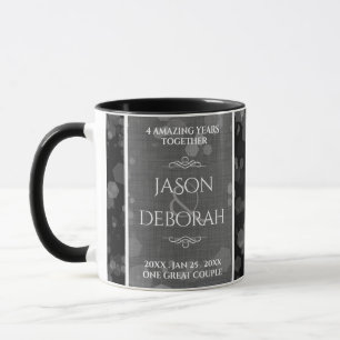Elegant 4th Linen Wedding Anniversary Celebration Mug