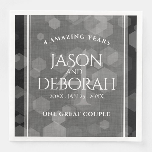 Elegant 4th Linen Wedding Anniversary Celebration Paper Dinner Napkins